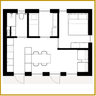 UNIT 48M&sup2; - MODEL 01.03 - WONING