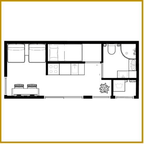 UNIT 21M&sup2; - MODEL 01.03 - WONING