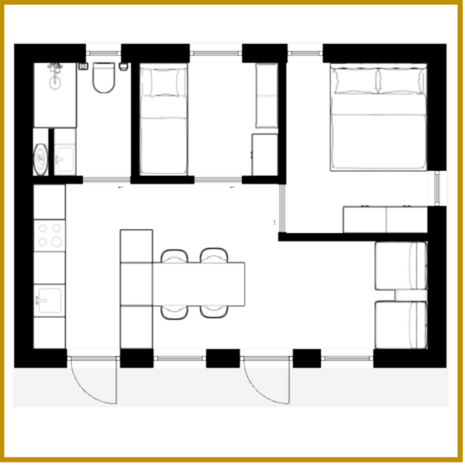 UNIT 48M&sup2; - MODEL 01.03 - WONING