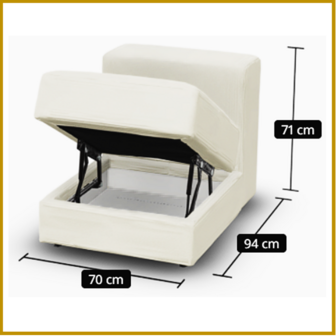 ZITBANK 03 - B70 X D95 X H71 CM