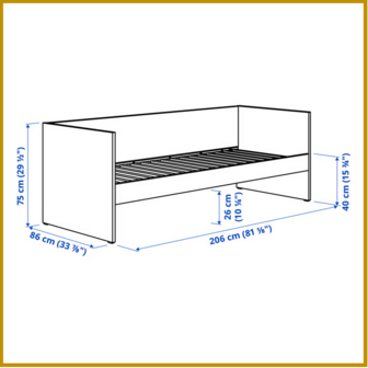 SLAAPBANK 01 - B80 X L200 CM
