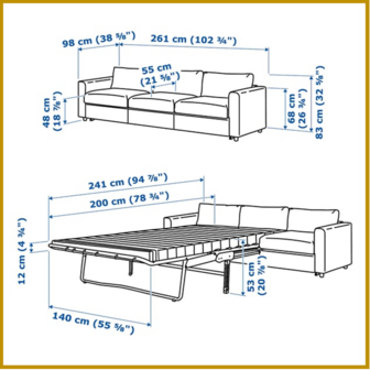 SLAAPBANK 07 - B98 X L 261 CM