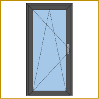 BALKONDEUR- 97X200 CM - GLAS