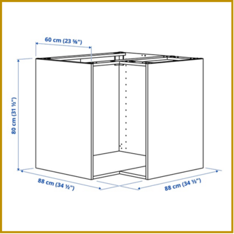 ONDERKAST 18 - B88 X D60 X H80 CM -HOEK