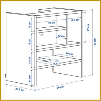 BOVENKAST 19 - B60 X D37 X H60 CM - AFZUIGKAP