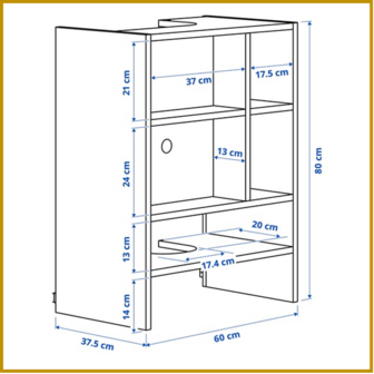 BOVENKAST 20 - B60 X D37 X H80 CM - AFZUIGKAP