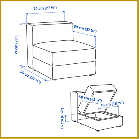 ZITBANK 03 - B70 X D95 X H71 CM