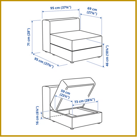 ZITBANK 03 - B95 X D95 X H71 CM