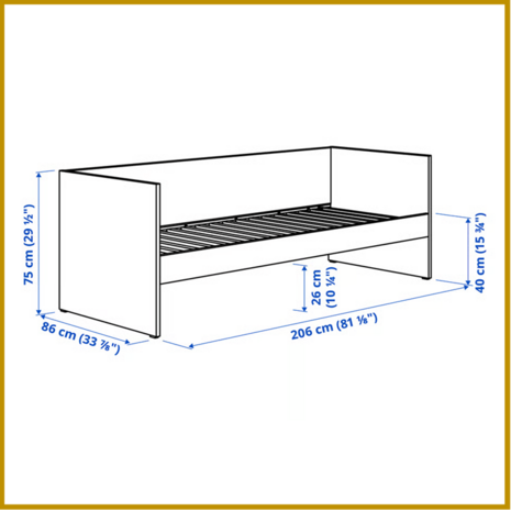SLAAPBANK 01 - B80 X L200 CM