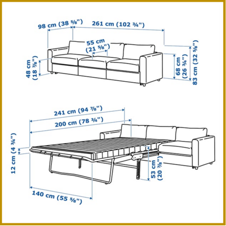 SLAAPBANK 07 - B98 X L 261 CM