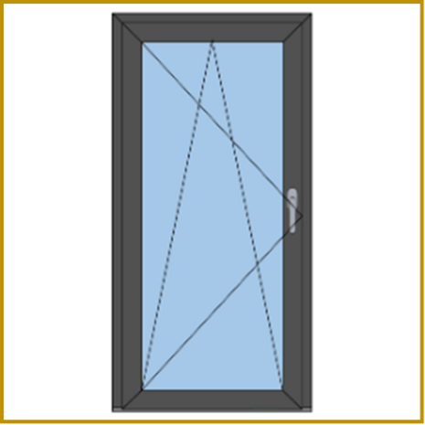 BALKONDEUR- 97X200 CM - GLAS