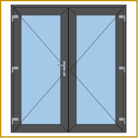 DUBBELE DEUR- 205X200 CM - GLAS